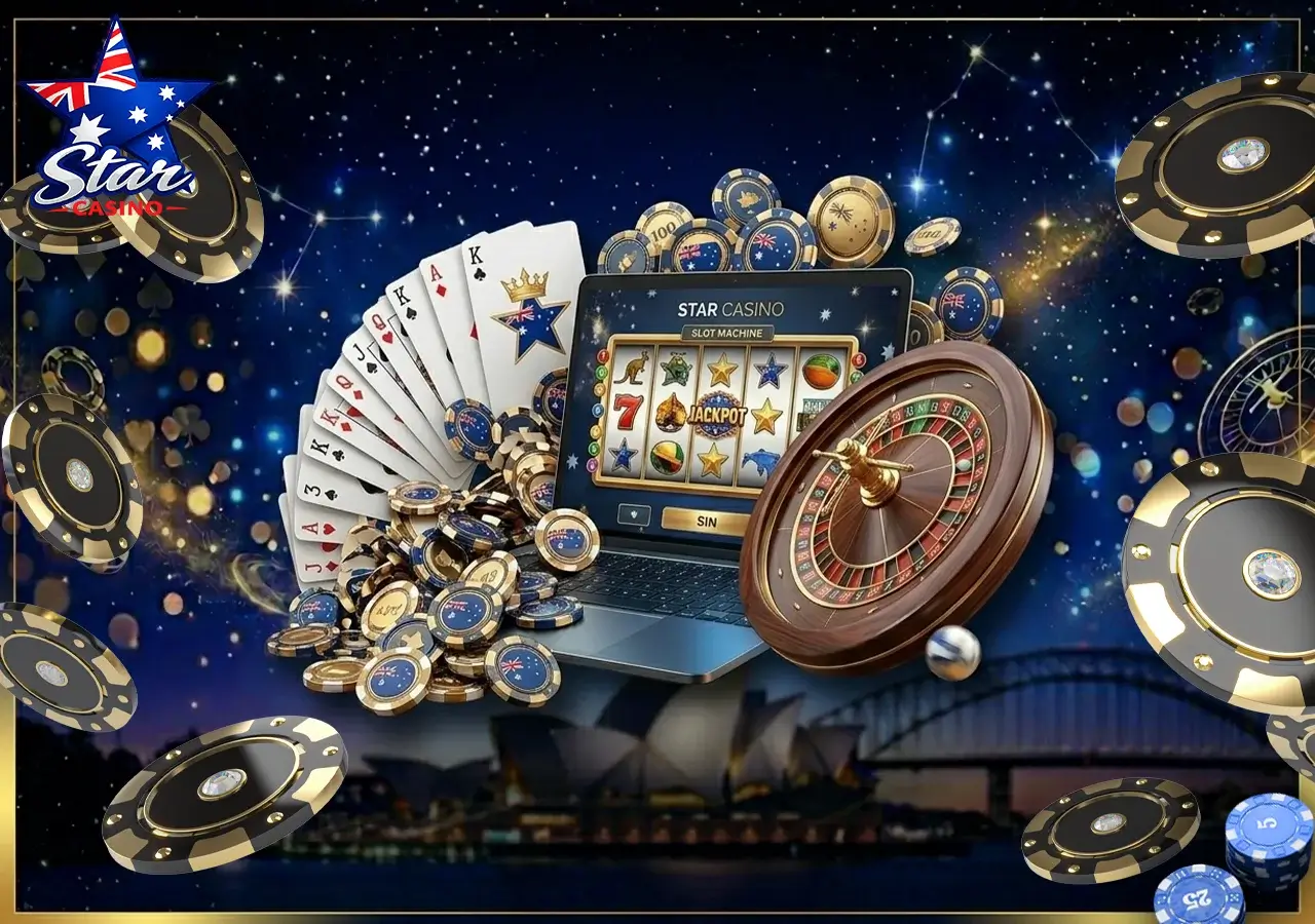 Collection of top-rated slots and table games at Star Casino Online.